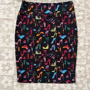 Large vibrant multi-color High Heel Print Cassie Skirt
